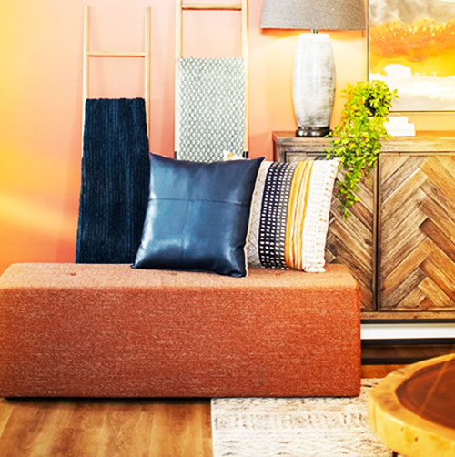 Jeromes furniture set featuring an ottoman