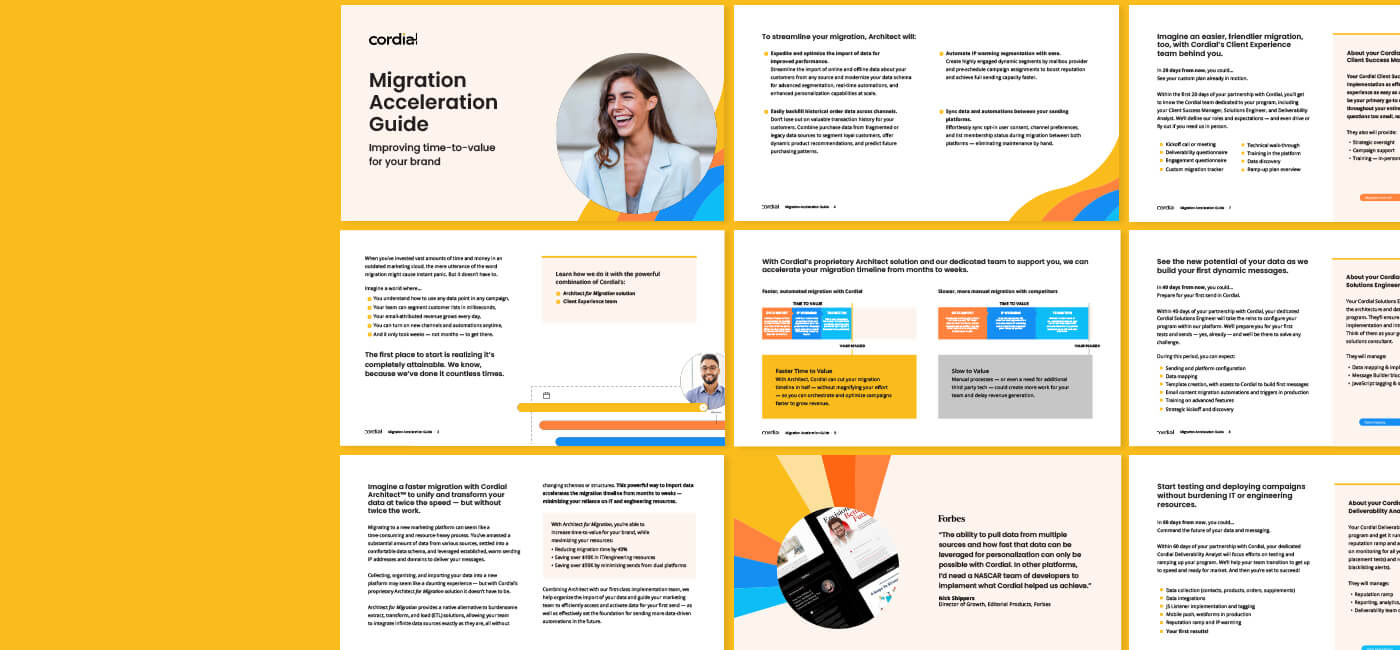Spread of pages from the migration guide