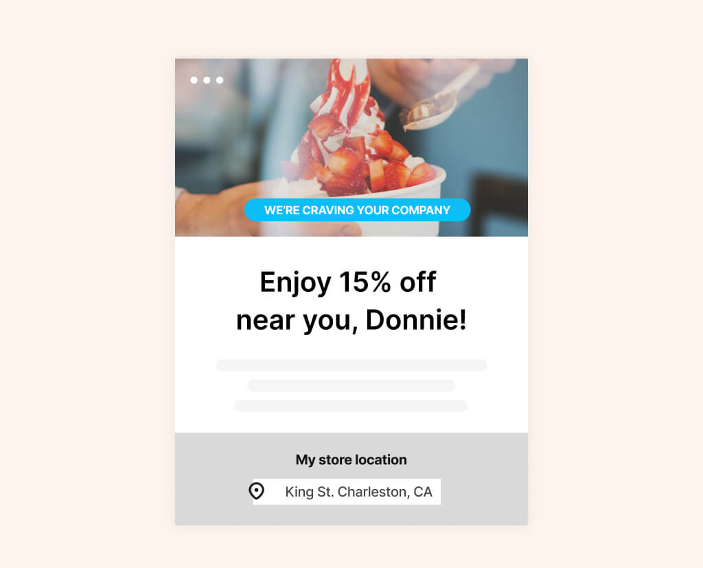 Personalized message example