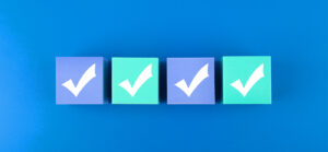 Checklist made from blocks