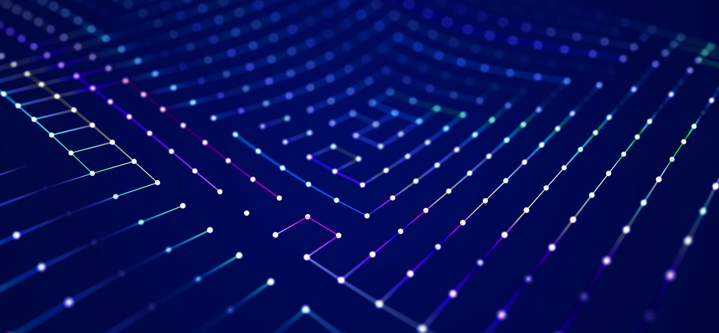 Digitally rendered lines with points of connection