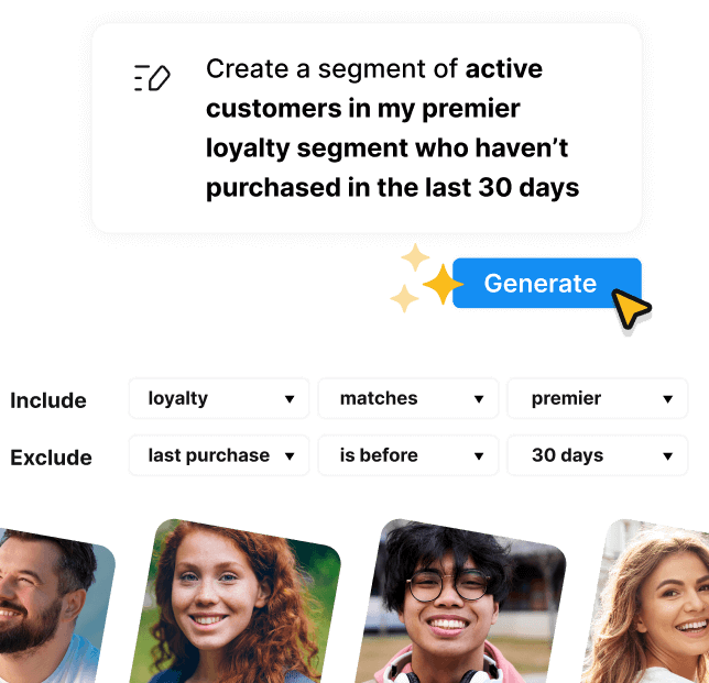 Example of natural language audience builder with Cordial AI