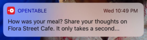 Opentable push notification example
