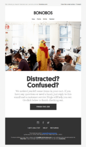Bonobos cart abandon email example