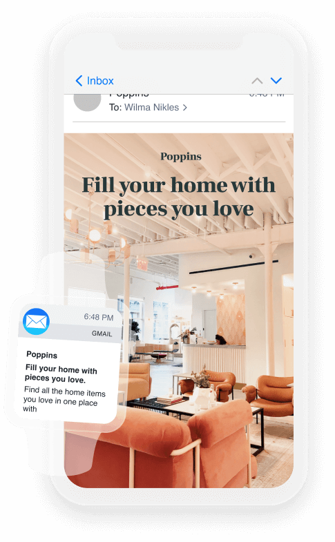 Example of email functionality with Cordial
