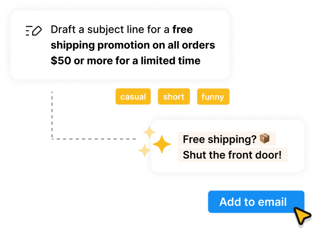 Example of generative message content with Cordial AI