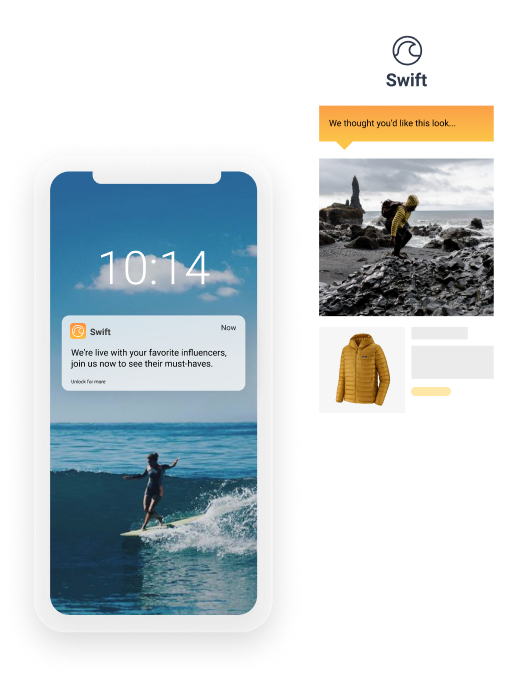 Example of mobile app functionality with Cordial