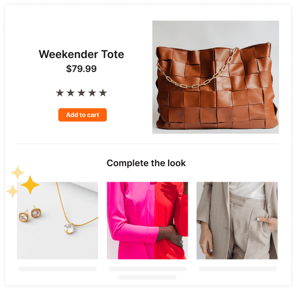 Example of product recommedations powered by Cordial AI
