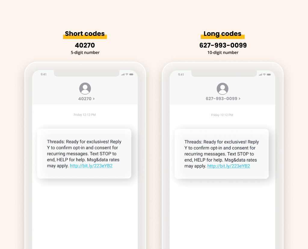 Shortcode vs longcode sms
