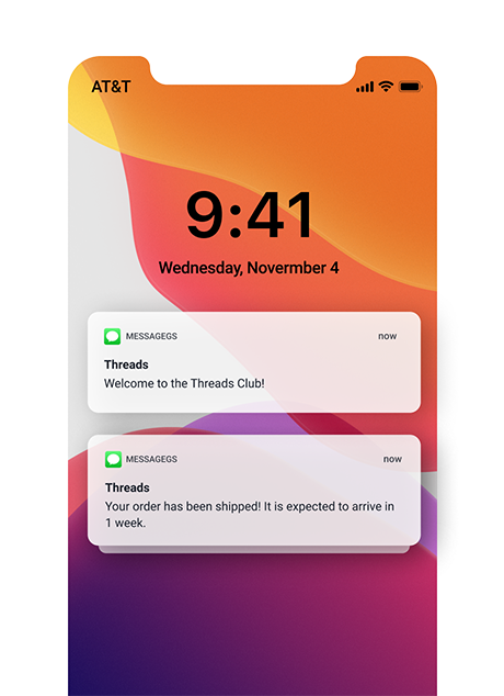 Example of SMS Marketing messages that can be sent with Cordial