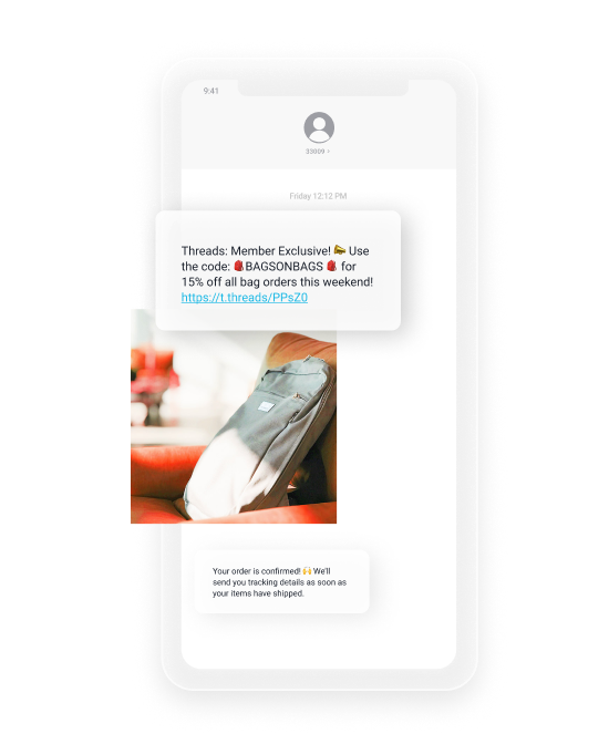 SMS message example